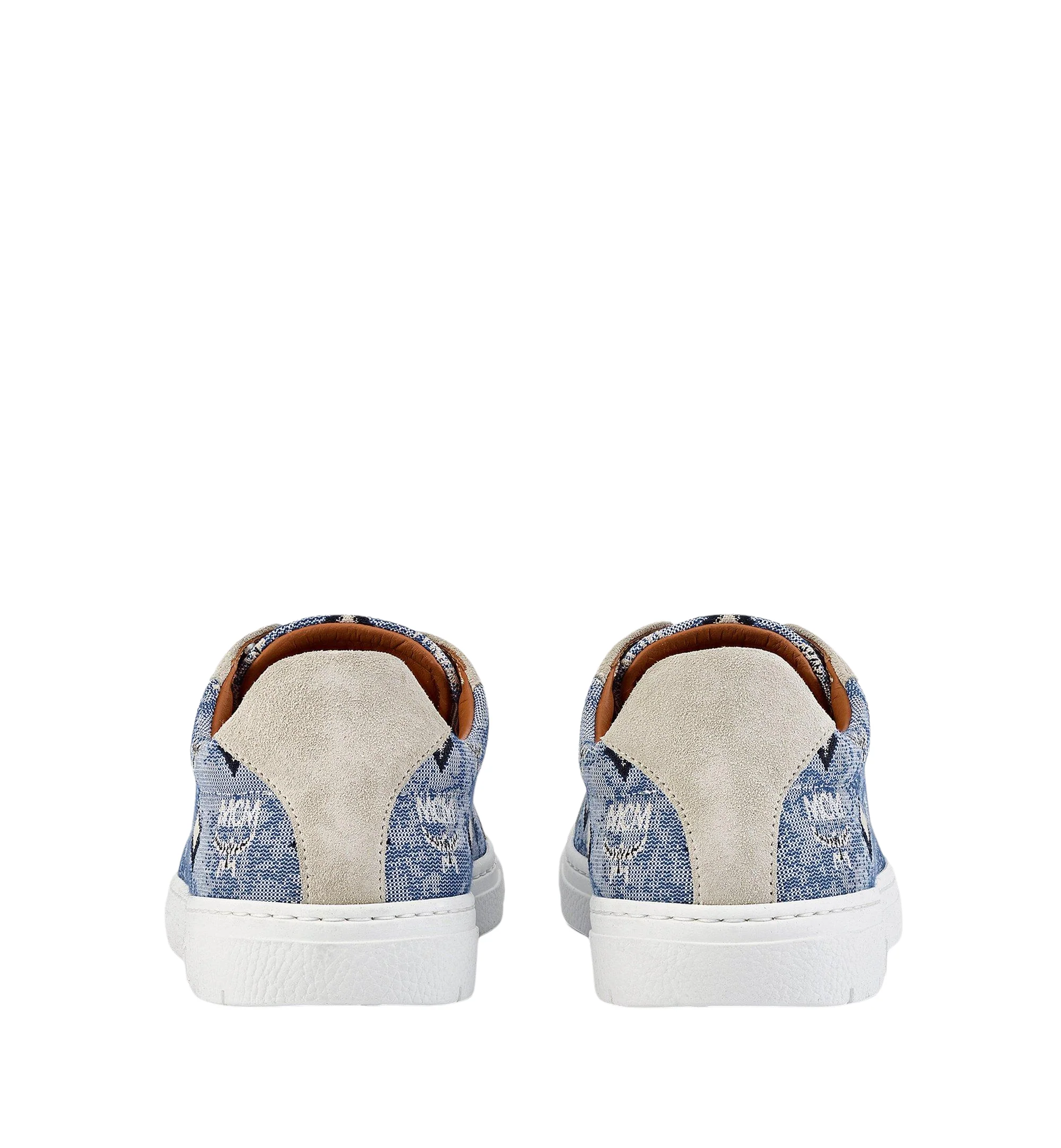 MCM Terrain Lo Sneakers in Vintage Jacquard Monogram BLUE - Image 4