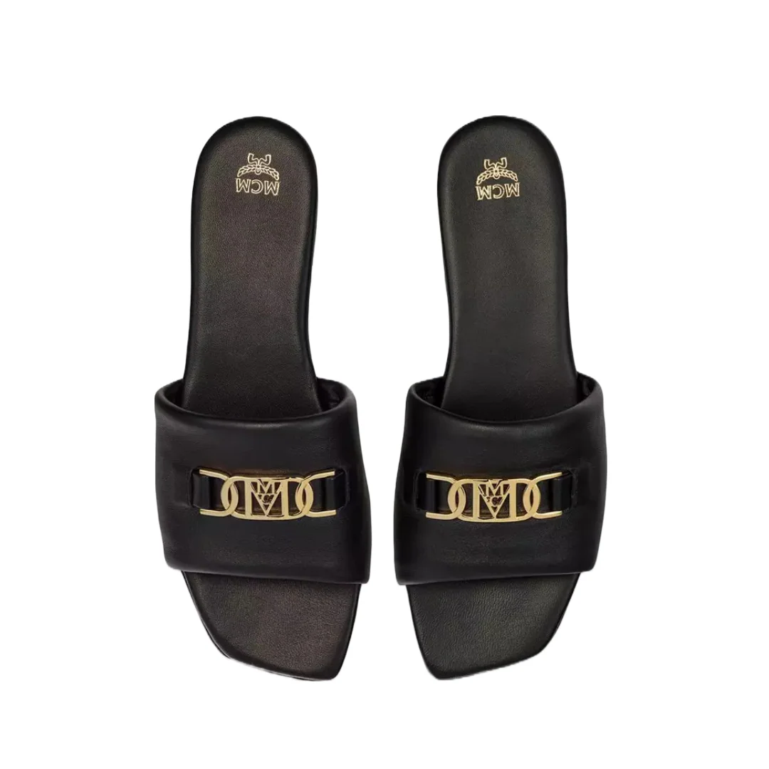 MCM WOMENS MODE TRIVIA FLAT SANDALS BLACK - Image 2