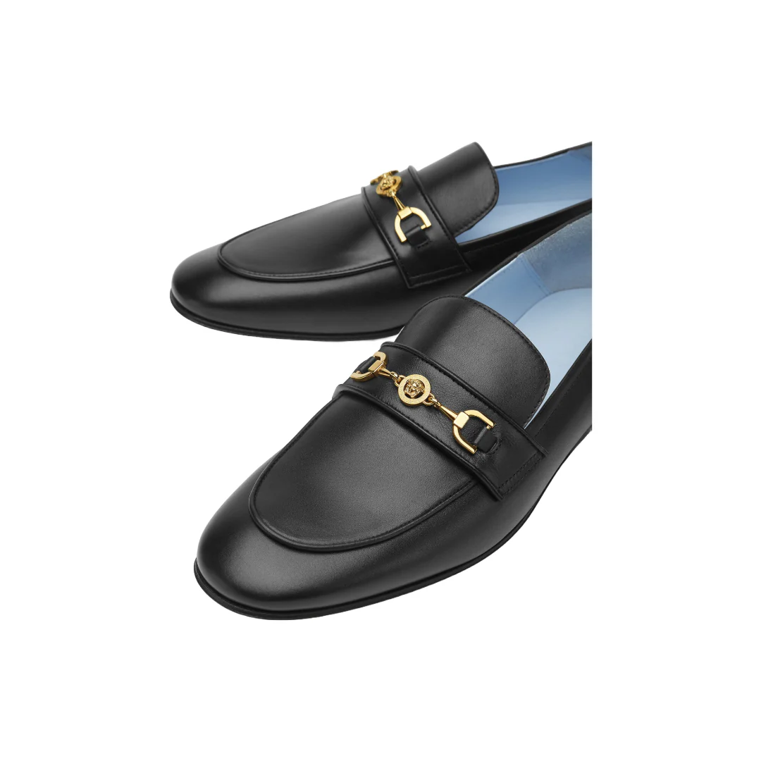 MEDUSA '95 LEATHER SLIPPERS BLACK+GOLD - Image 3