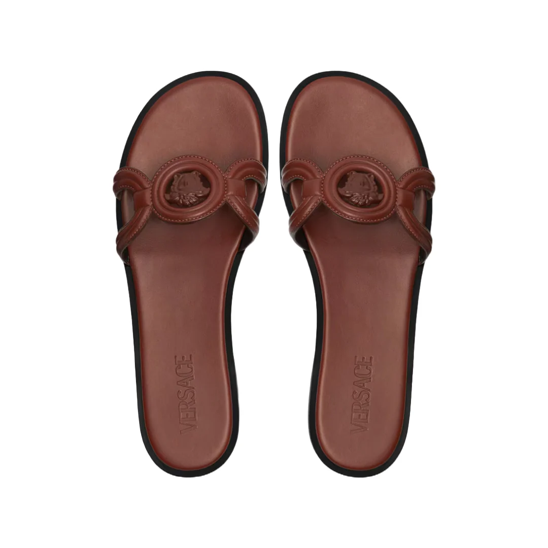 MEDUSA '95 PATENT FLAT SANDALS BROWN - Image 3