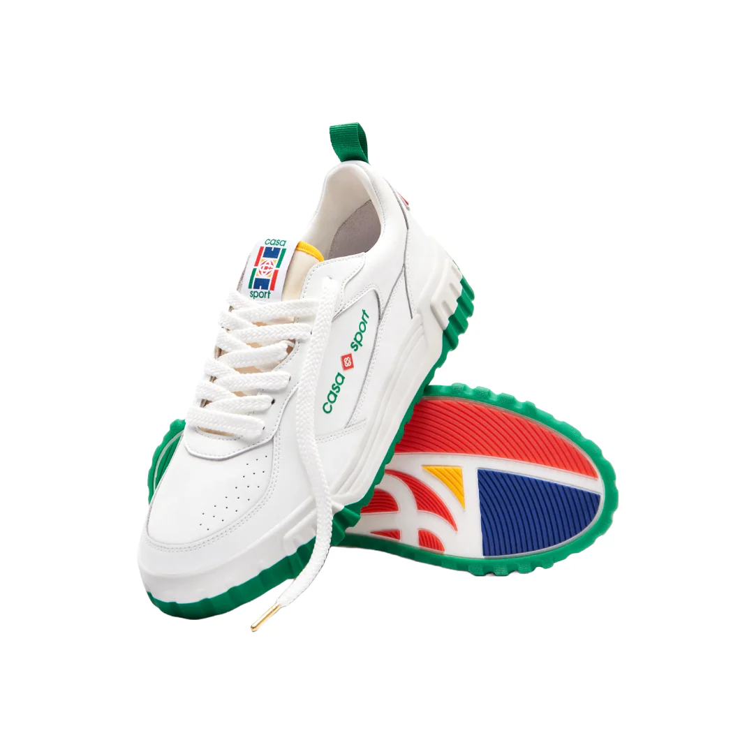 MENS COURT WHITE & GREEN SNEAKER - Image 3