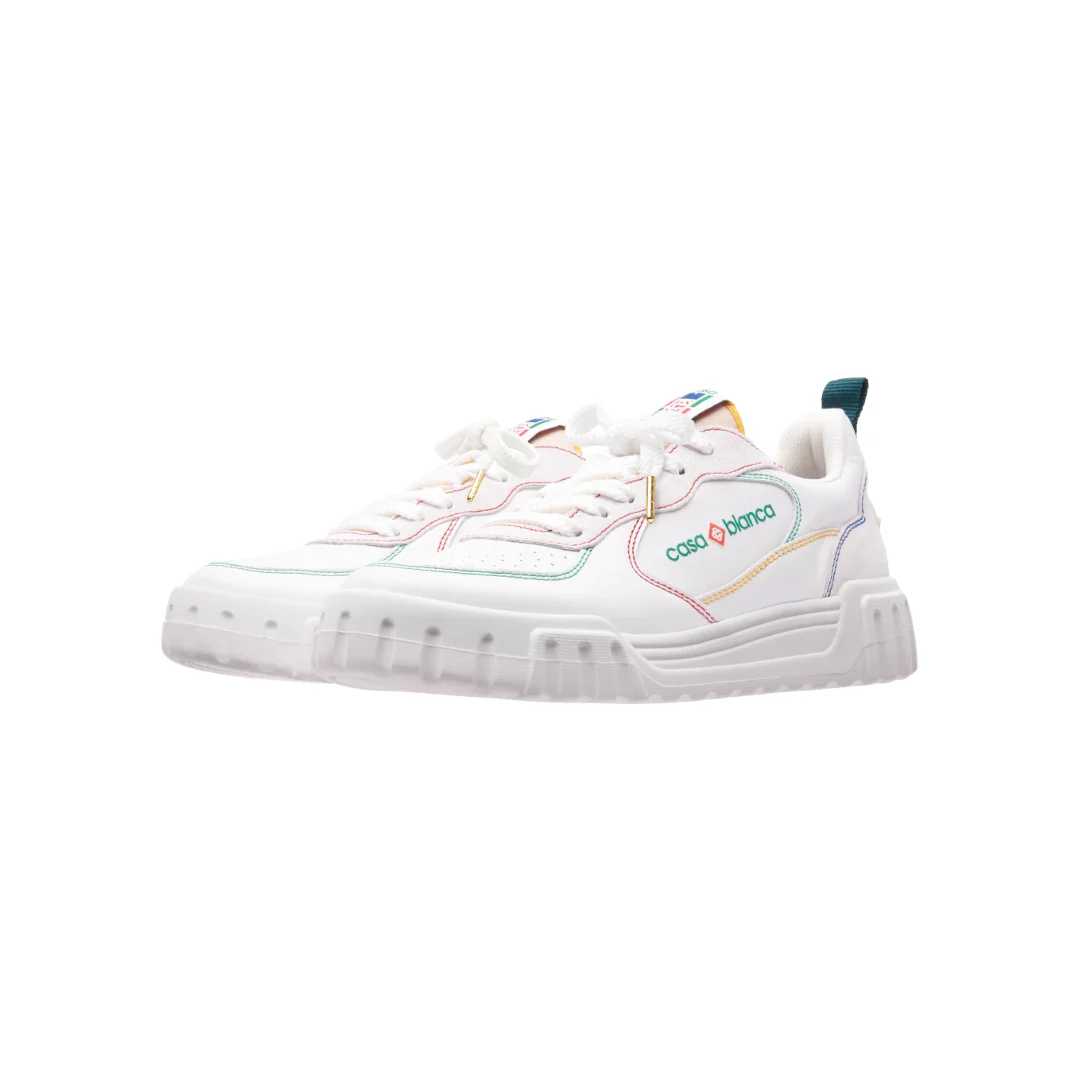MENS COURT WHITE & MULTICOLOR SNEAKERS - Image 3