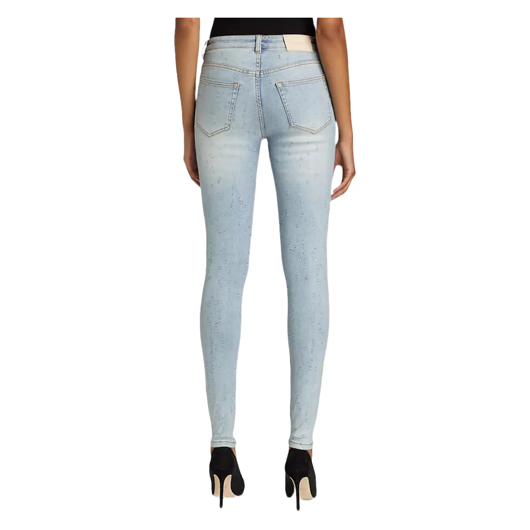 MID-RISE COATED SKINNY JEANS LIGHT BLUE - Image 3