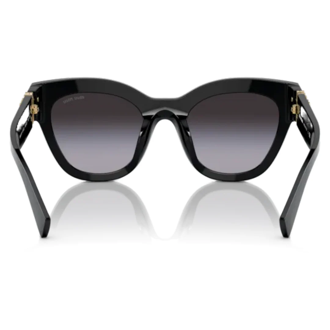 MIU MIU GLIMSPE SUNGLASSES BLACK/GOLD - Image 4