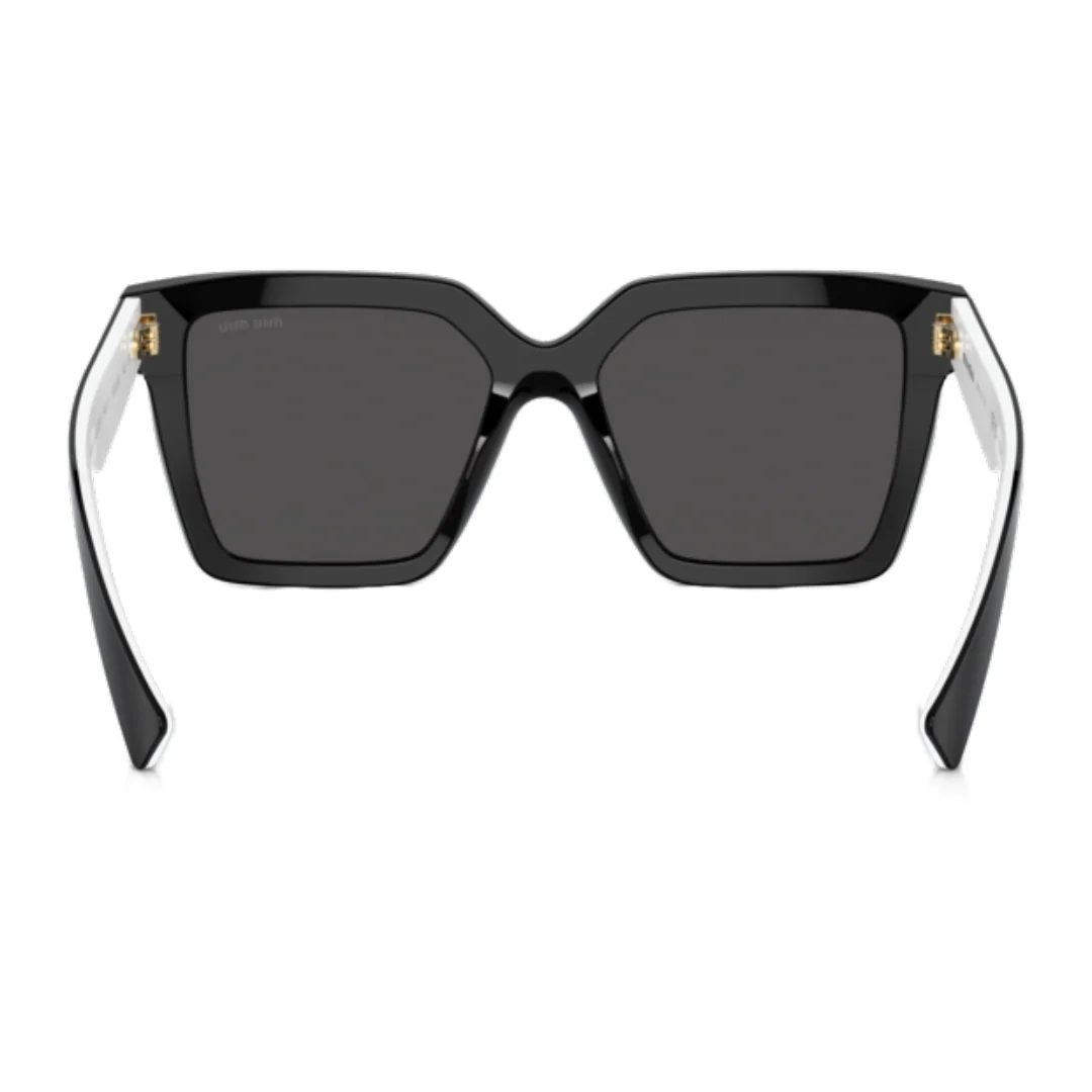 MIU MIU LOGO SQUARE SUNGLASSES WHITE/BLACK - Image 2