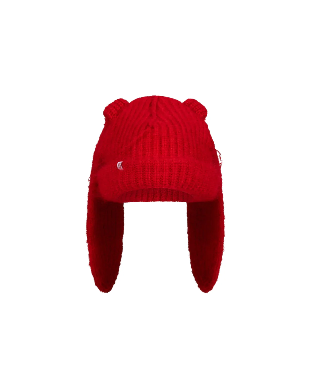 MOHAIR CHUNKY RABBIT BEANIE IN RED