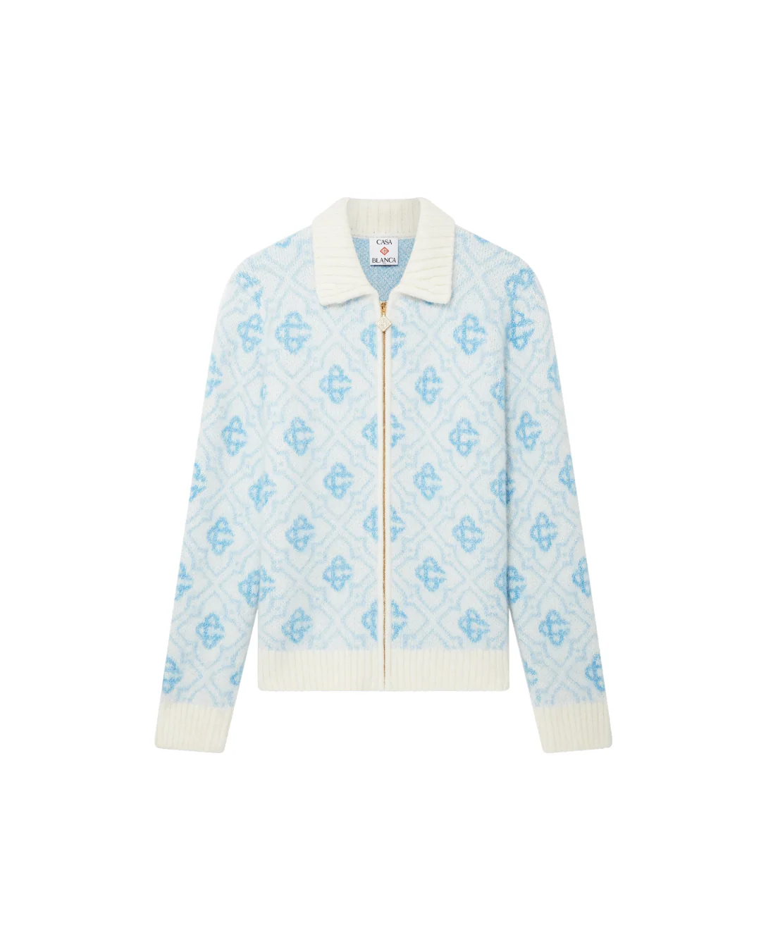 MOHAIR MONOGRAM ZIP-UP JUMPER