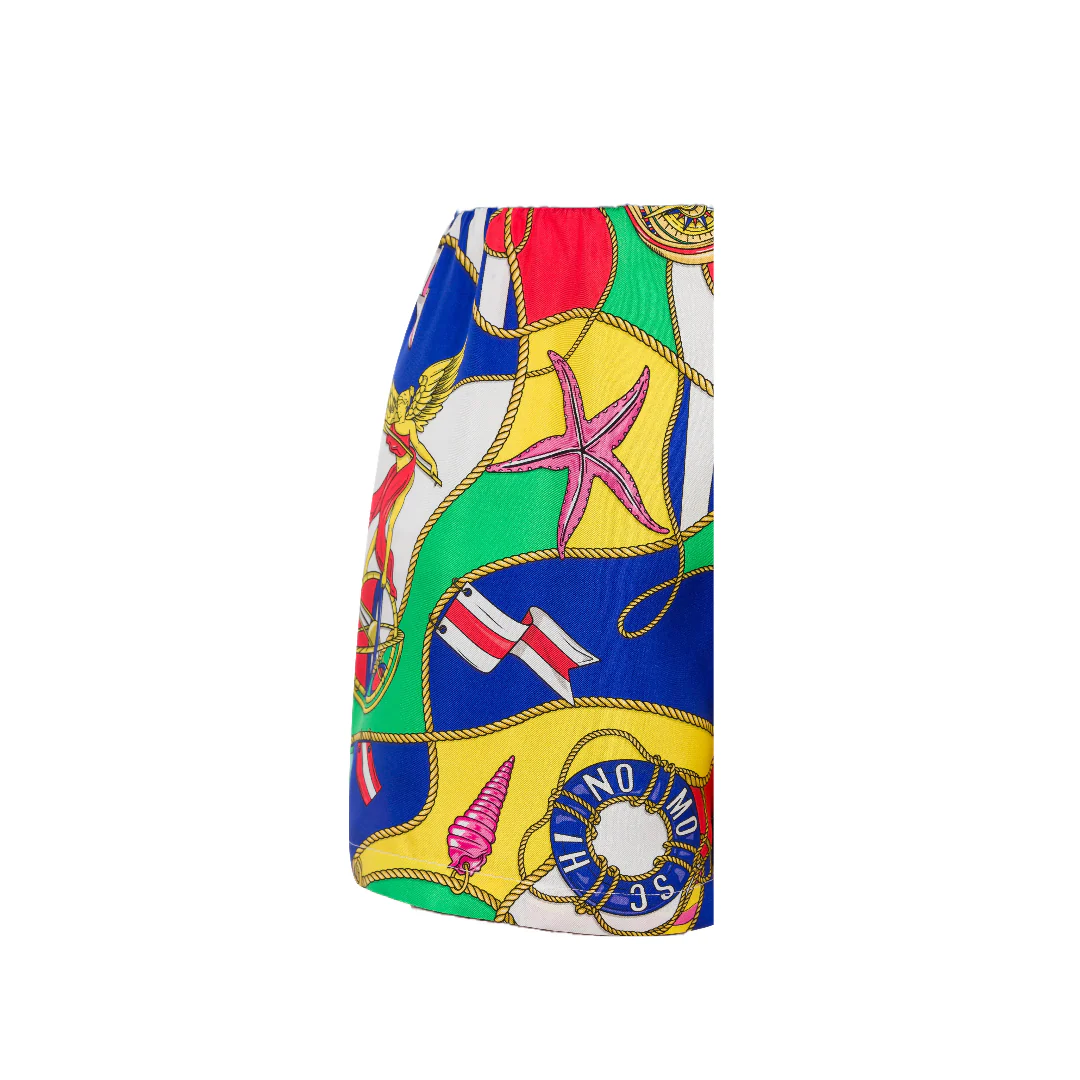 MOSCHINO ALL-OVER NAUTICAL SILK TWILL SHORTS - Image 2