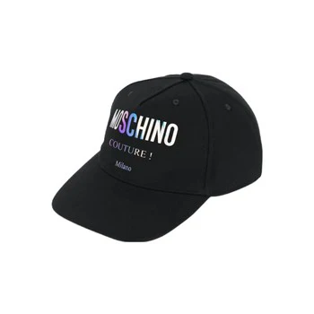 MOSCHINO HOLOGRAPHIC LOGO CANVAS HAT BLACK - Image 3