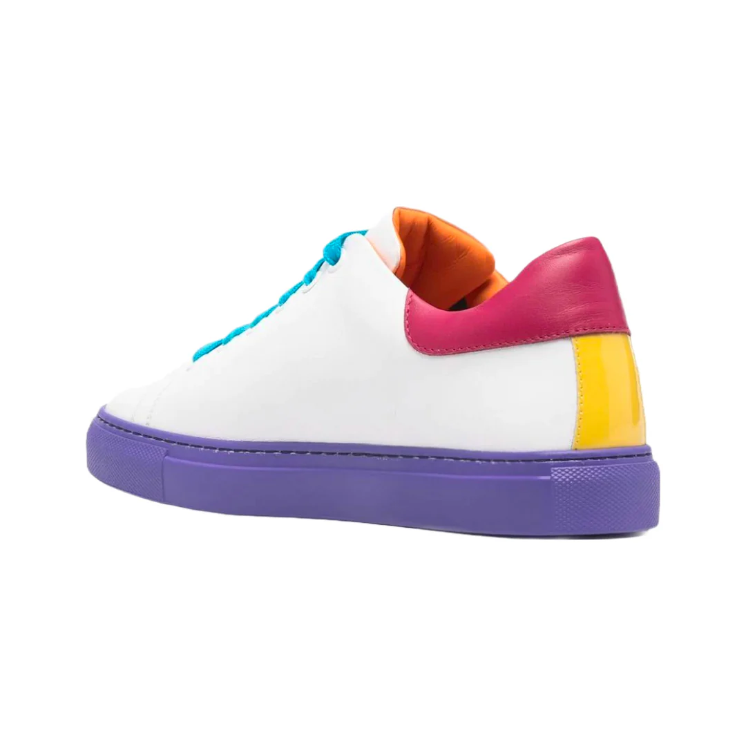 MOSCHINO LEATHER SNEAKERS LOGO MULTICOLOR - Image 3
