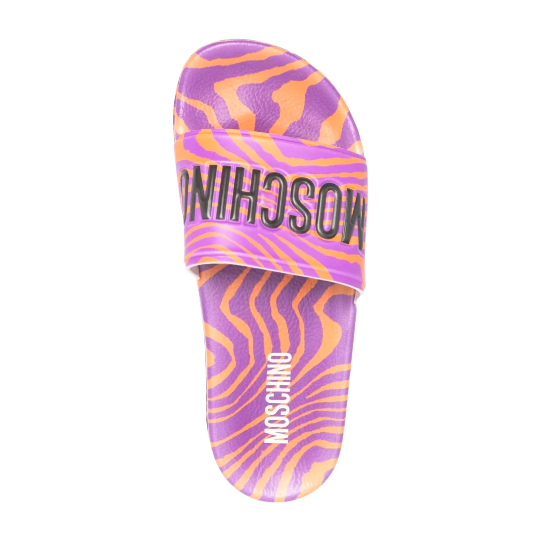 MOSCHINO LOGO EMBOSSED SLIDE ORANGE - Image 2