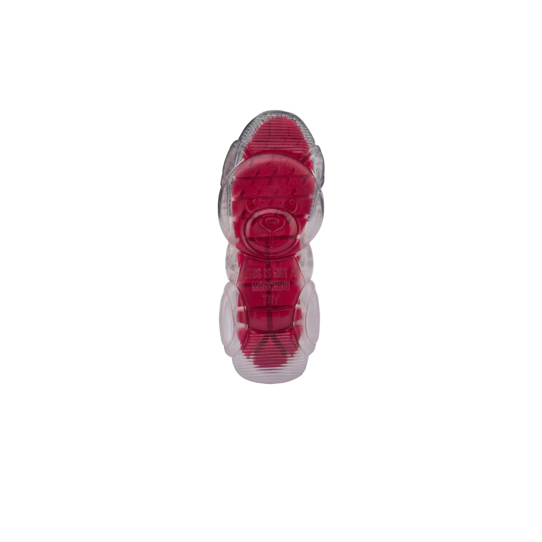 MOSCHINO MESH AND CALFSKIN TEDDY SHOES WITH TRANSPARENT SOLE - Image 2