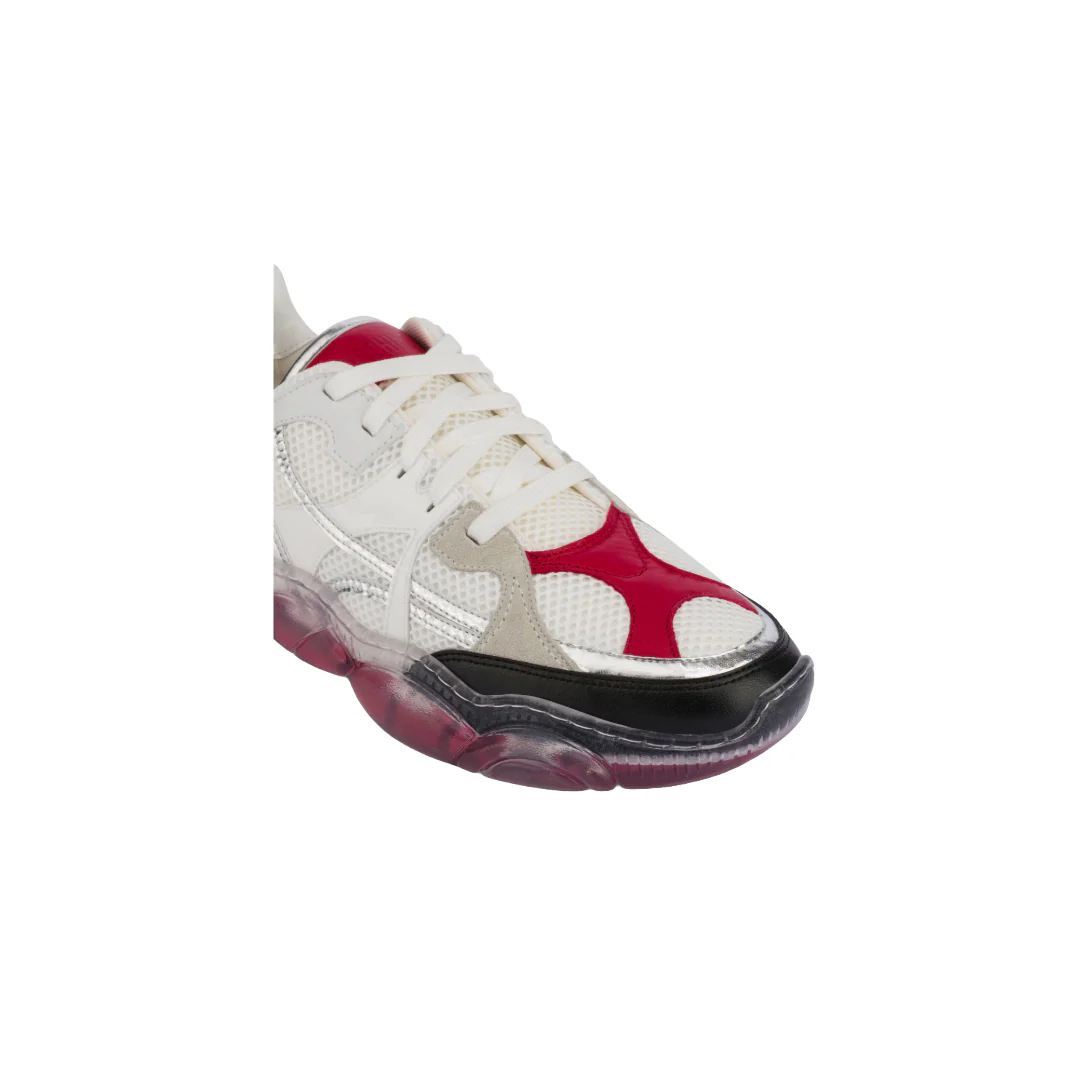 MOSCHINO MESH AND CALFSKIN TEDDY SHOES WITH TRANSPARENT SOLE - Image 3
