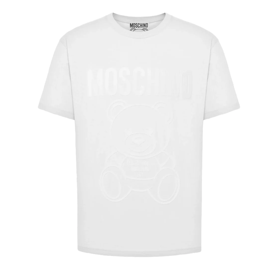 MOSCHINO TEDDY BEAR ORGANIC JERSEY T-SHIRT WHITE