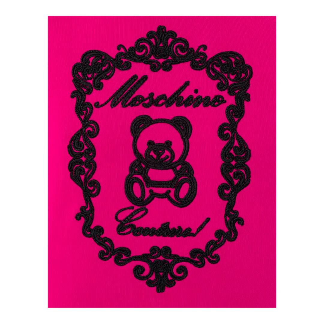MOSCHINO TEDDY EMBROIDERY ORGANIC COTTON SWEATSHIRT FUCHSIA - Image 2