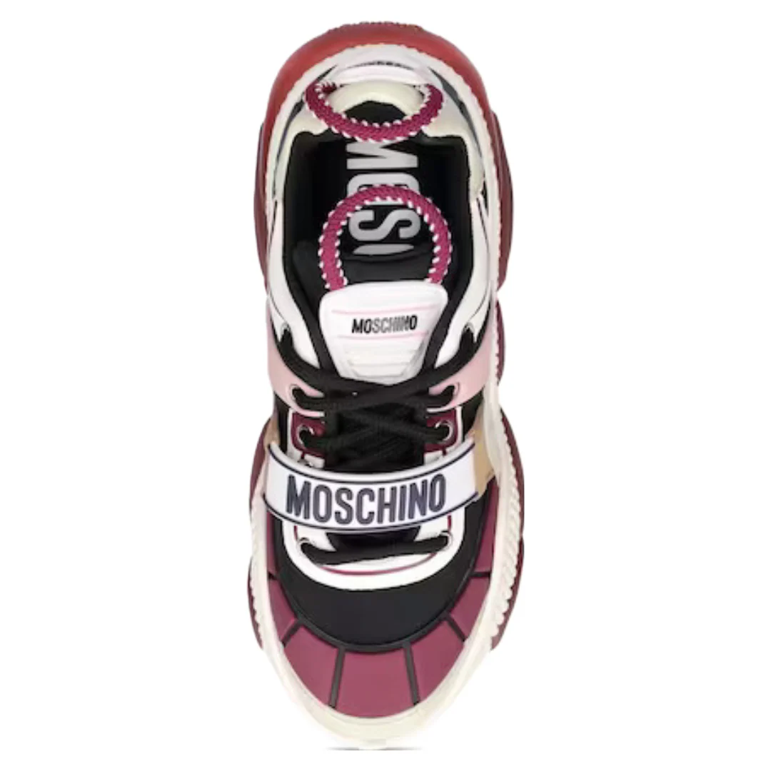 MOSCHINO TEDDY POP SHOES BURGUNDY/TAN/PINK - Image 2