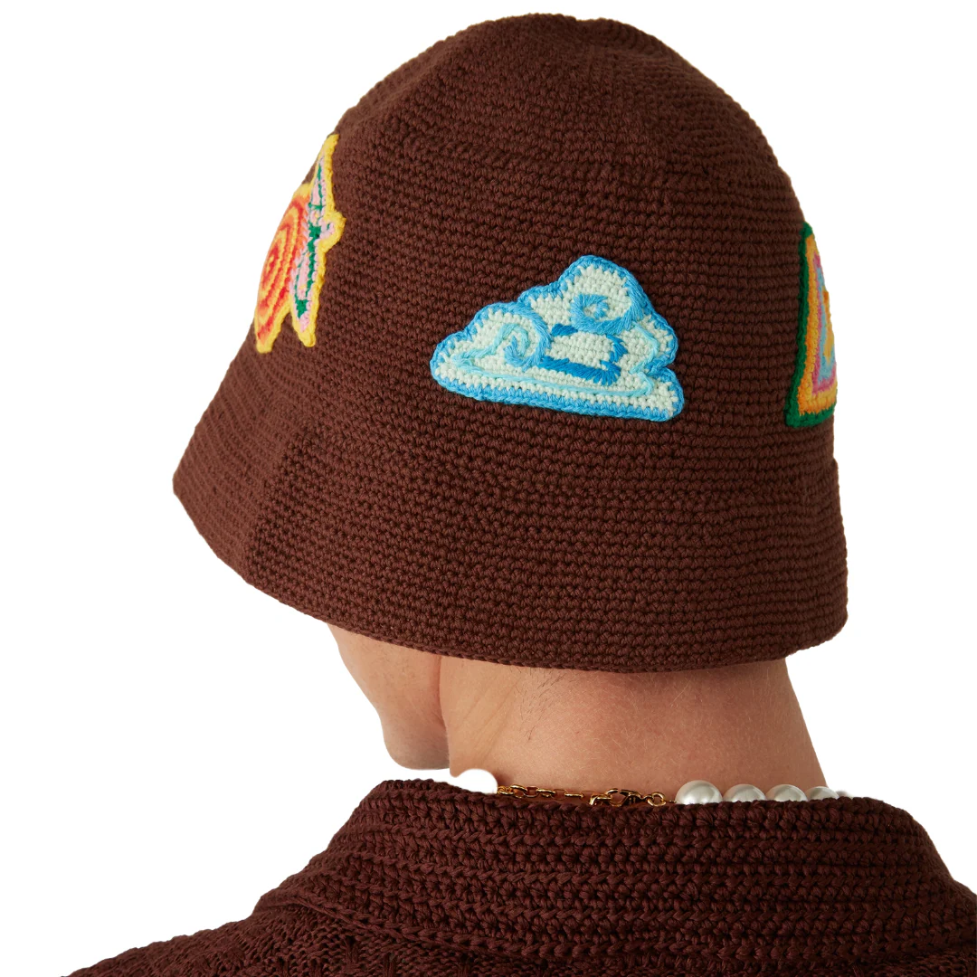 MOTIF CROCHET HAT BROWN - Image 2