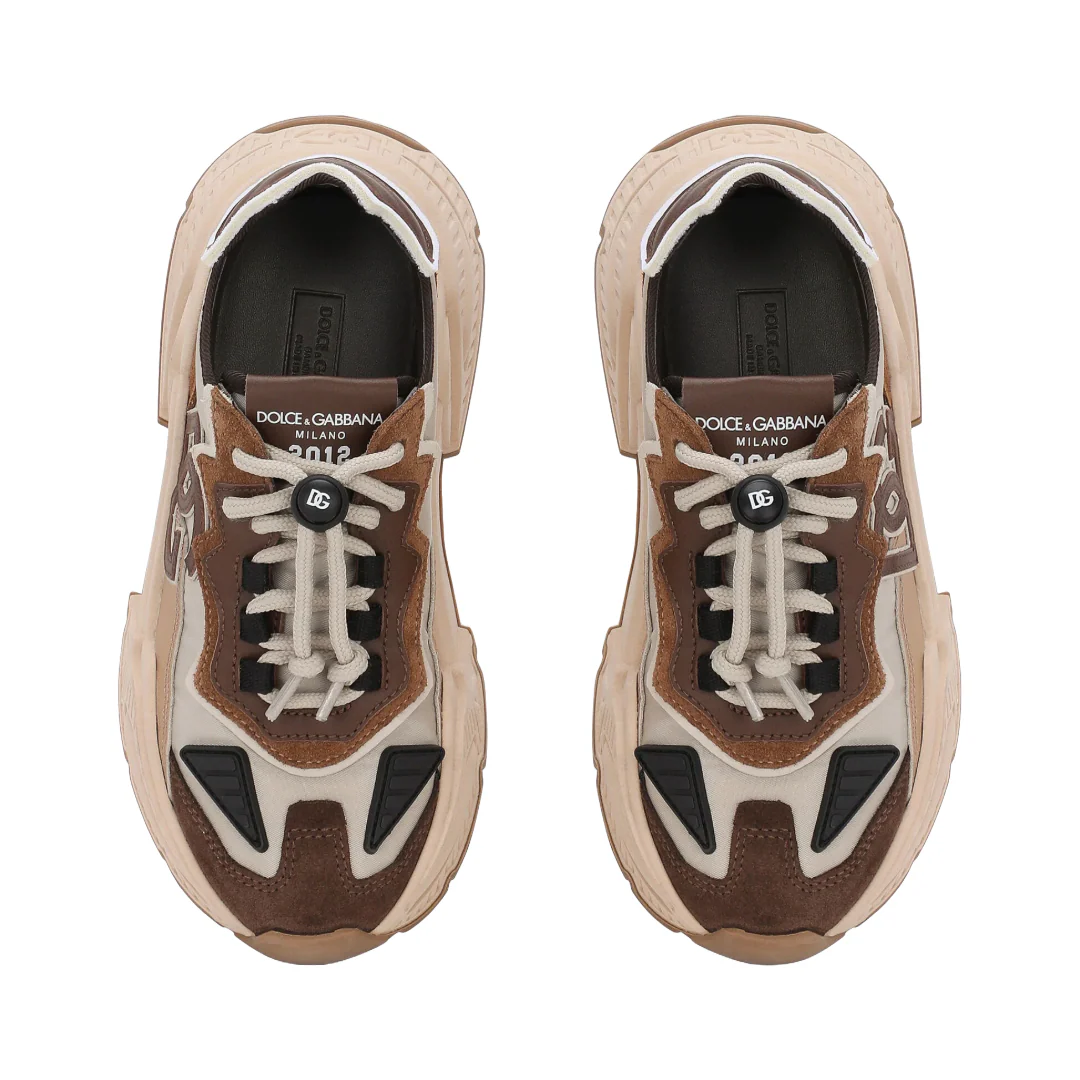 KIDS NYLON DAYMASTER SNEAKERS WITH DG LOGO BEIGE - Image 4