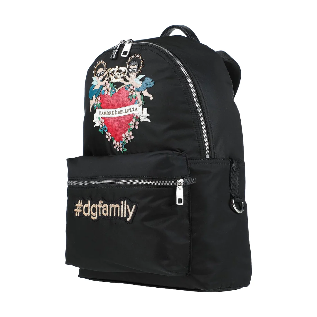 NYLON FAMILY PATCHWORK BACKPACK BLACK - Image 2