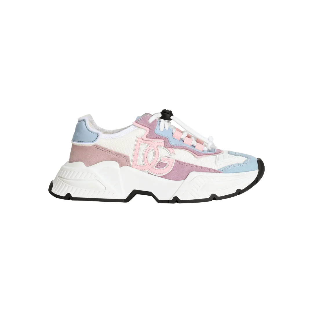 PINK/BLUE NYLON MESH DAYMASTER SNEAKERS WITH DG LOGO