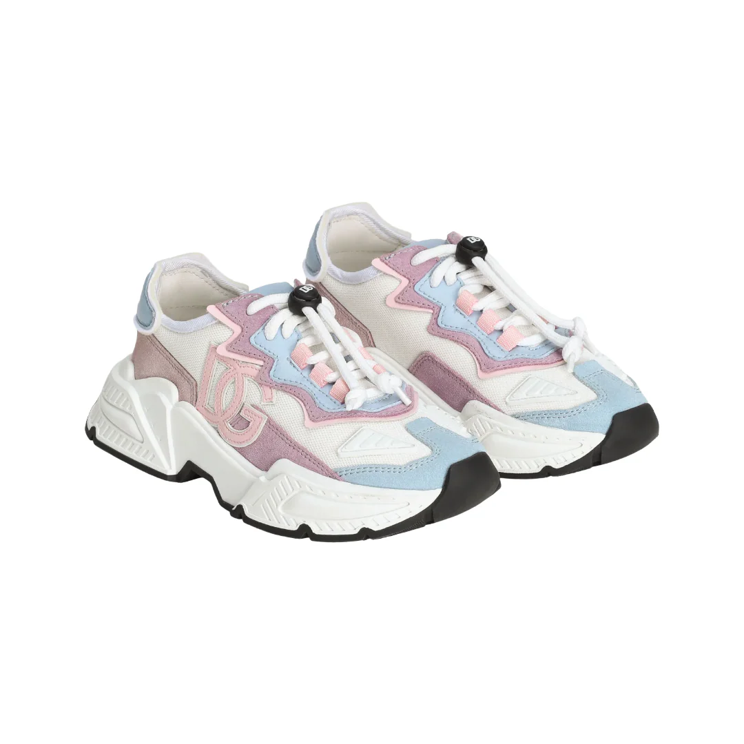 PINK/BLUE NYLON MESH DAYMASTER SNEAKERS WITH DG LOGO - Image 3