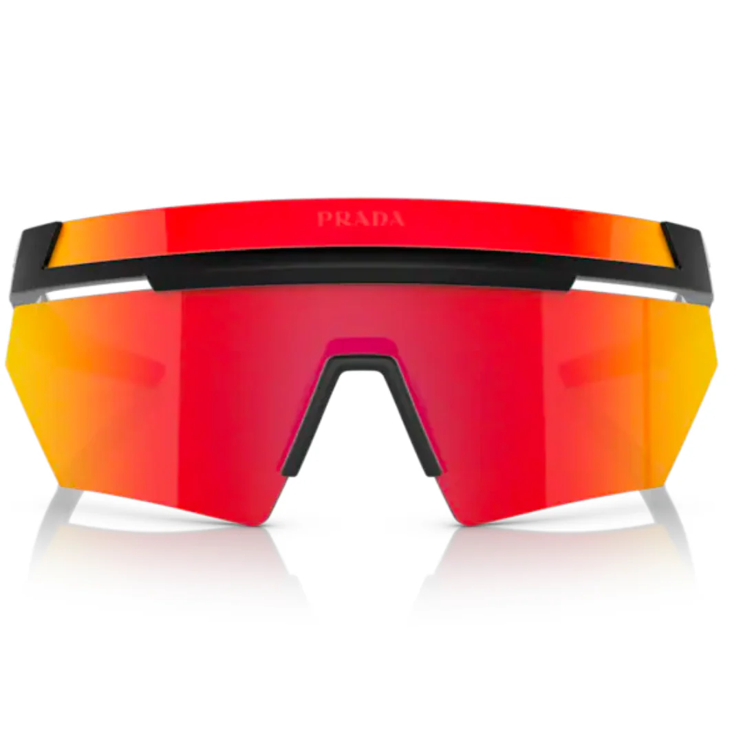 PRADA VISER SUNGLASSES MATTE BLACK/ORANGE 0PS 01YS - Image 4