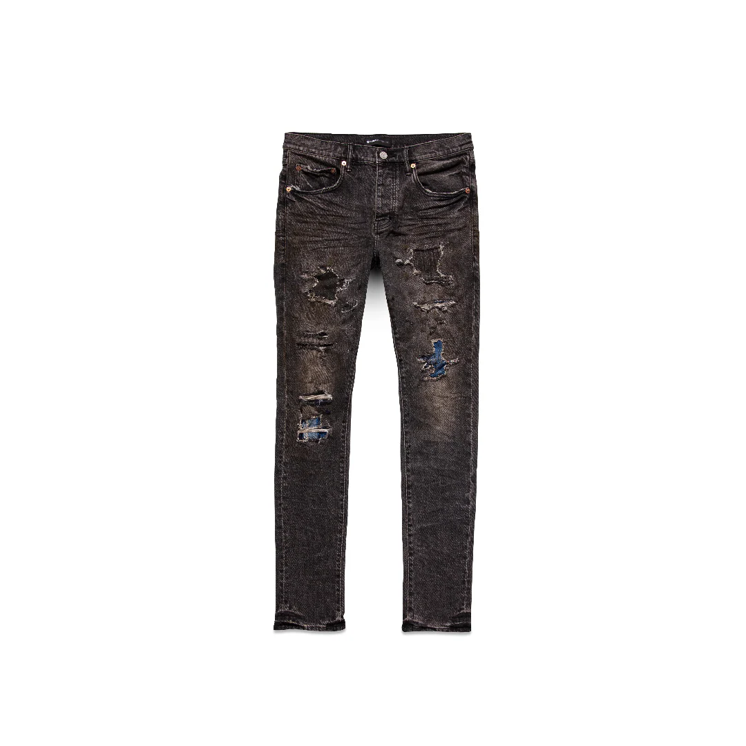 PURPLE BRAND BLACK HEAVY REPAIR WITH PLAID PATCH - Image 2