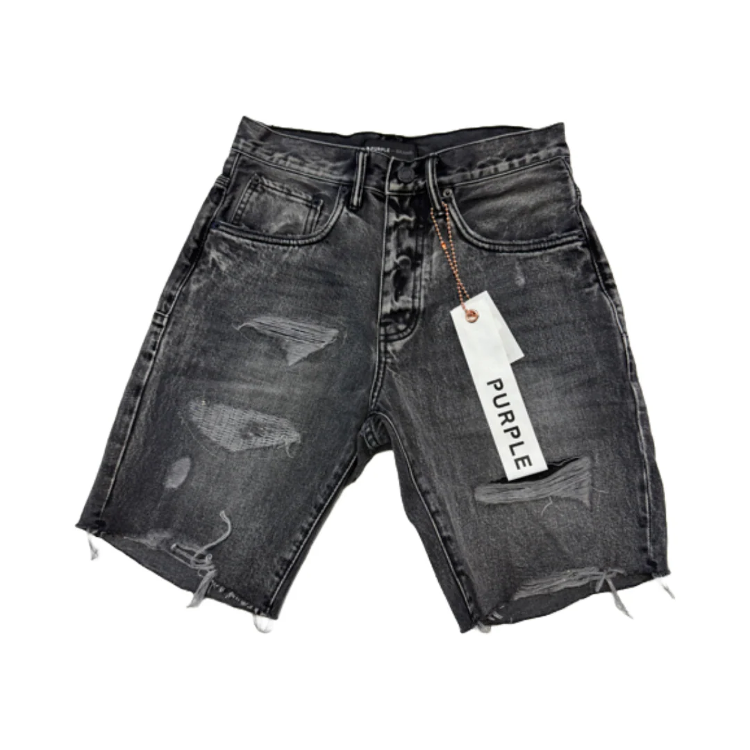 PURPLE BRAND DISTRESSED SHORTS DARK DENIM