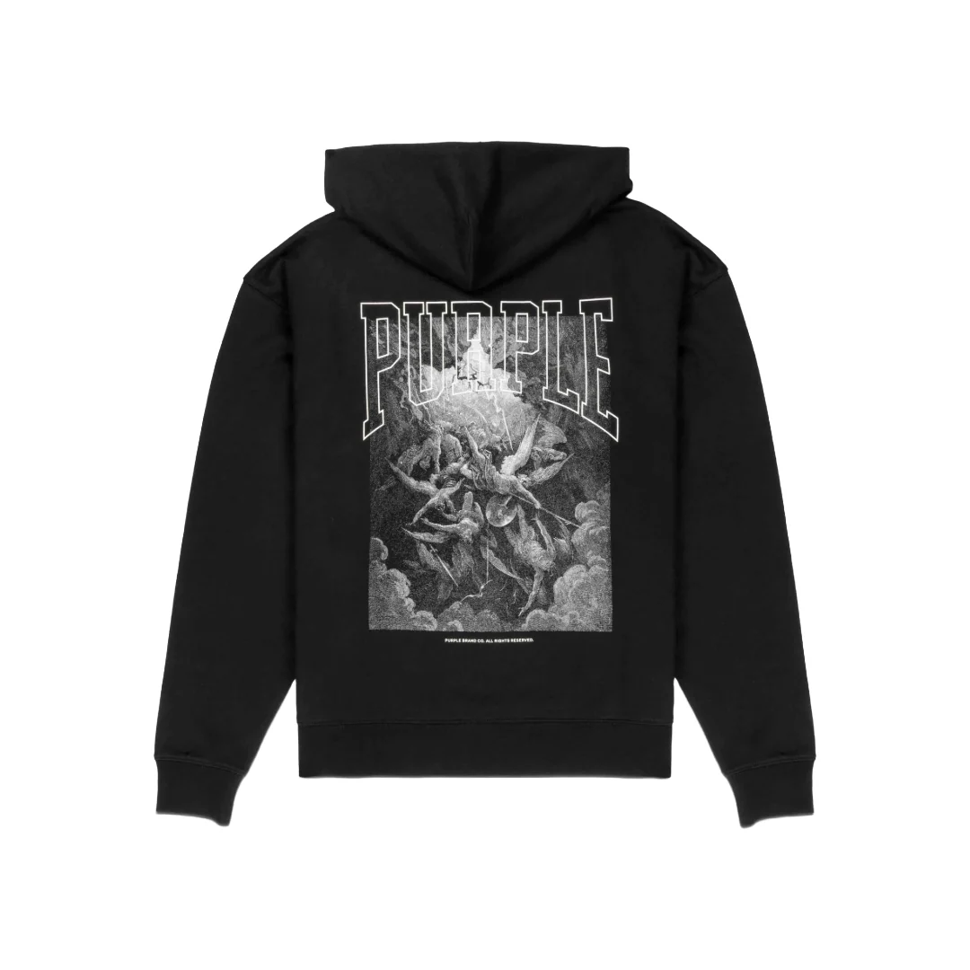 PURPLE BRAND FALLEN FRENCH TERRY HOODY BLACK - Image 2