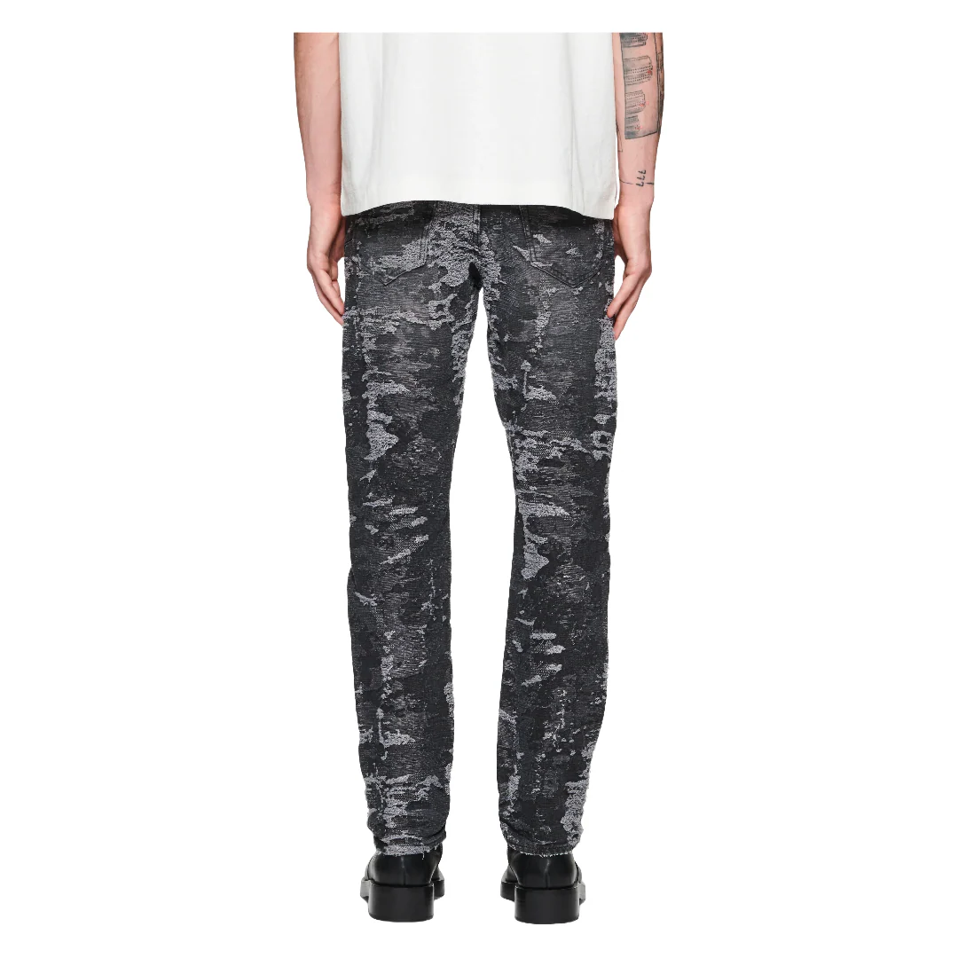PURPLE BRAND JACQUARD STRAIGHT JEANS BLACK/GREY - Image 2