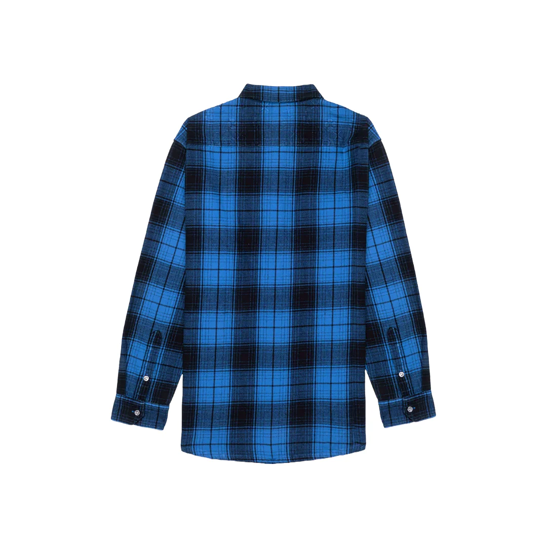 PURPLE BRAND LONG SLEEVE OVERDYED FLANNEL BLUE - Image 2