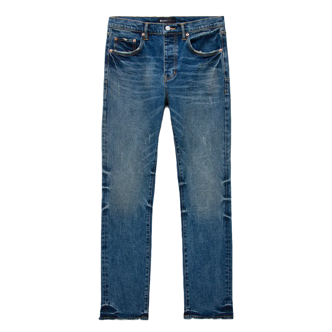 PURPLE BRAND MID RISE STRAIGHT JEANS AGED INDIGO