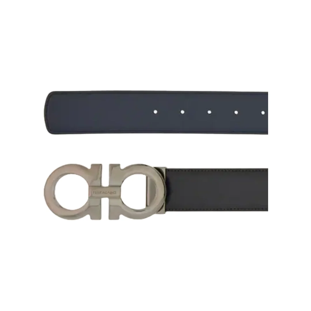 REVERSIBLE AND ADJUSTABLE GANCINI BELT MIDNIGHT BLUE/BLACK - Image 2
