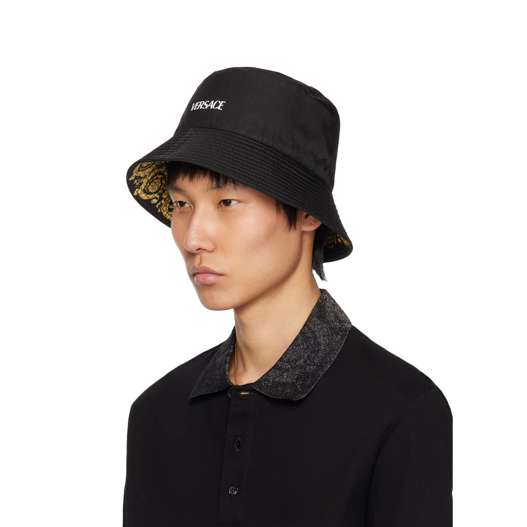 REVERSIBLE BUCKET HAT BLACK/GOLD - Image 2