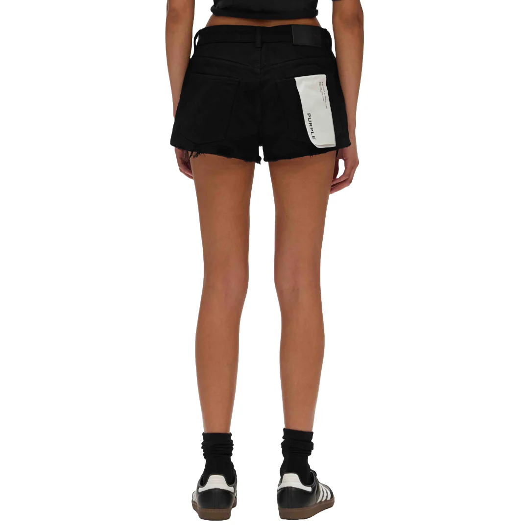 RHINESTONE DENIM SHORTS BLACK - Image 3