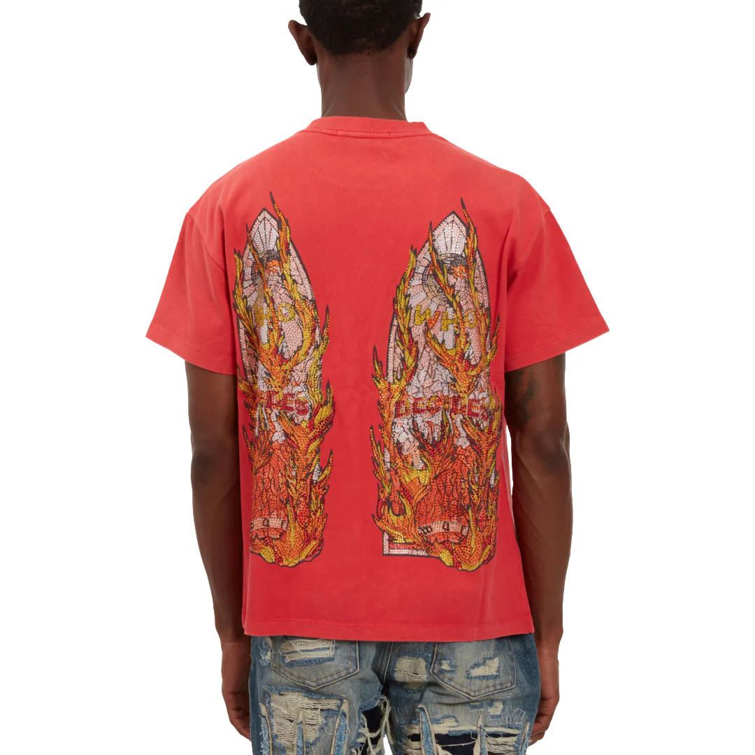 RHINESTONE FLAME GLASS JERSEY RED - Image 3
