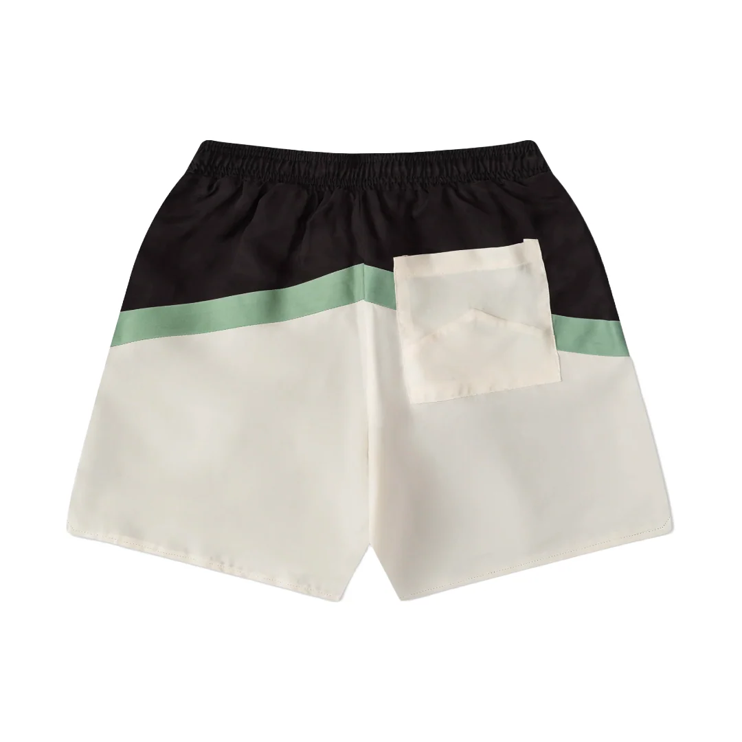 RHUDE AWAKEING SHORTS BLACK/GREEN/CREME - Image 2