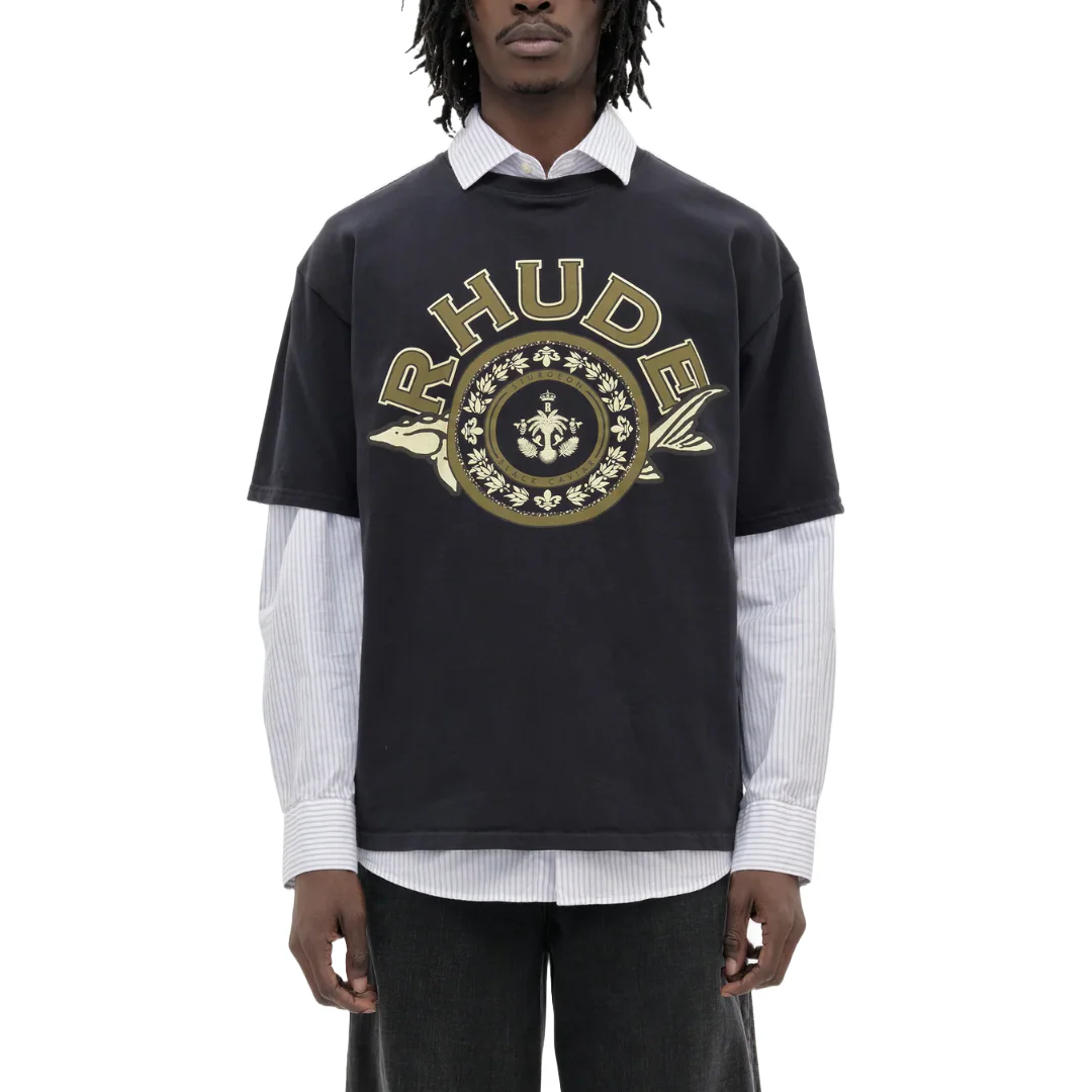 RHUDE BLACK CAVIAR TEE - Image 2