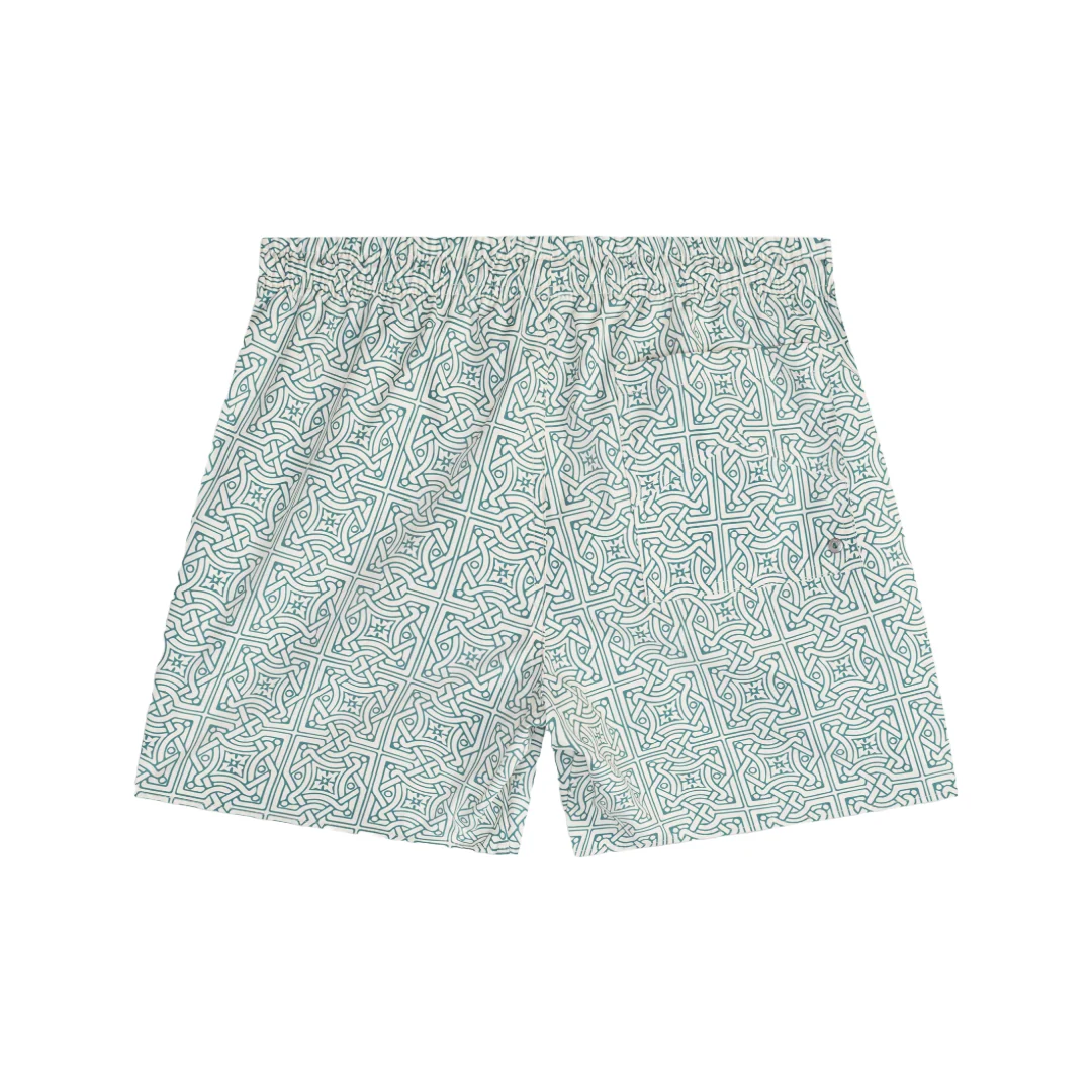 RHUDE CRAVAT SWIM SHORT TEAL/IVORY - Image 2