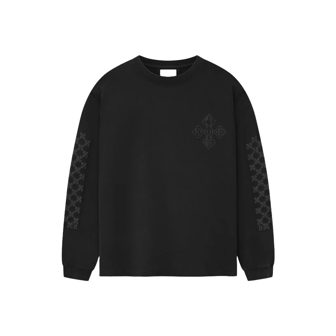 RHUDE CROSS LS TEE BLACK