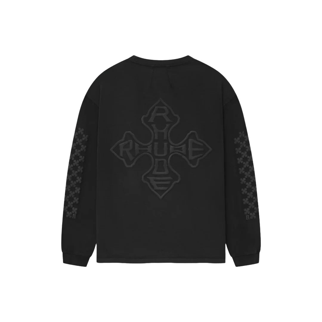 RHUDE CROSS LS TEE BLACK - Image 3