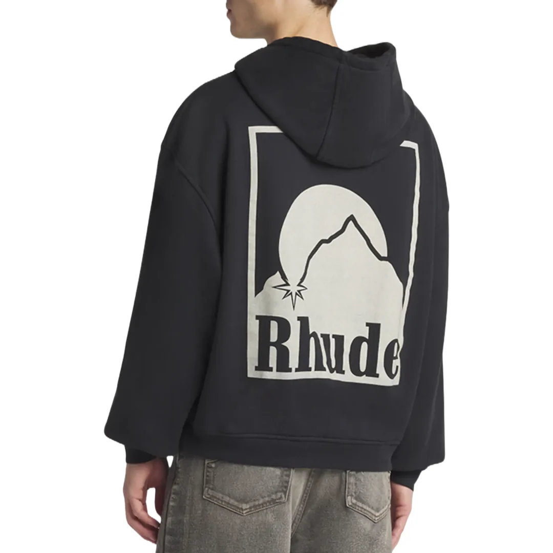 RHUDE MOONLIGHT BADGE HOODIE BLACK - Image 3