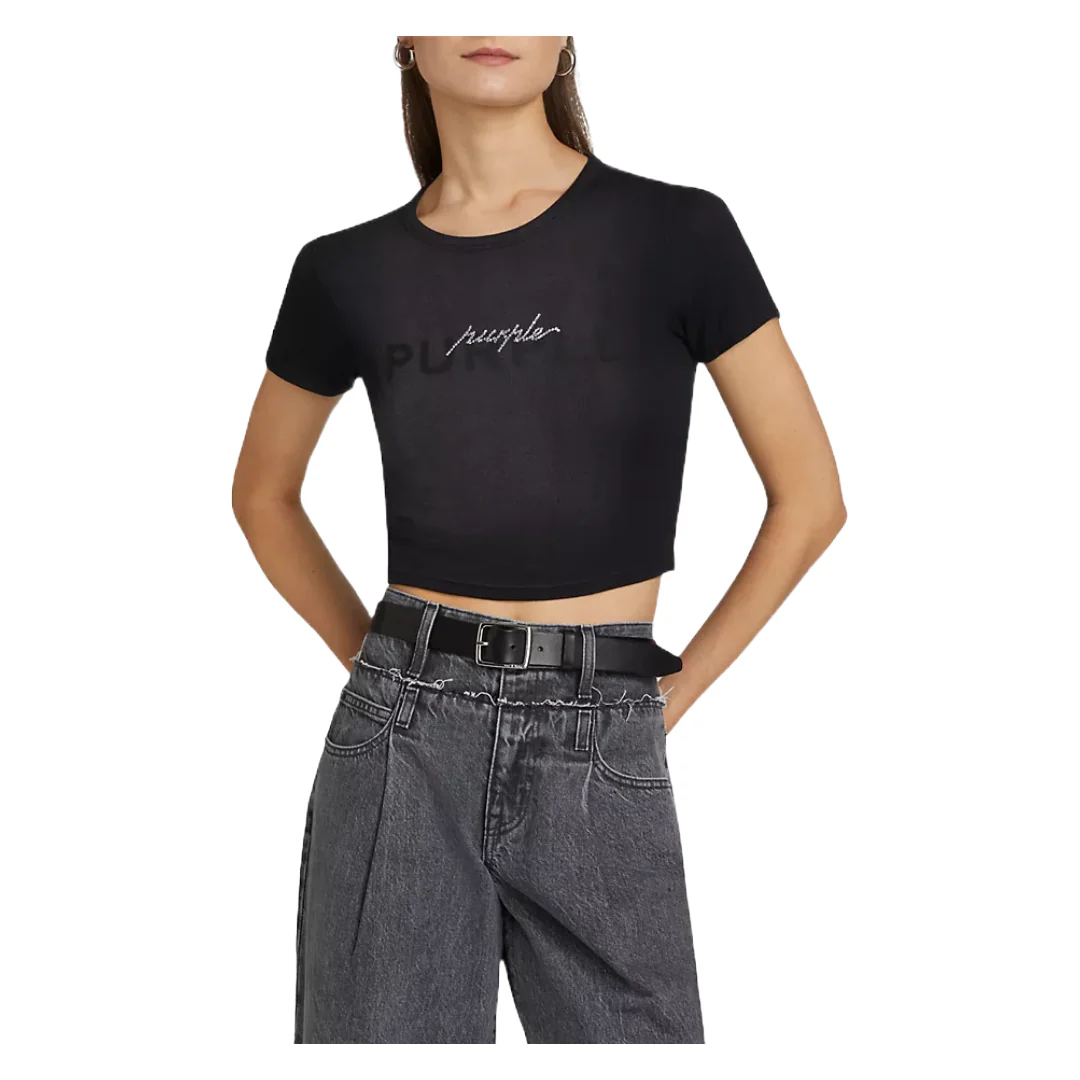 RIB BABY TEE BLACK - Image 2