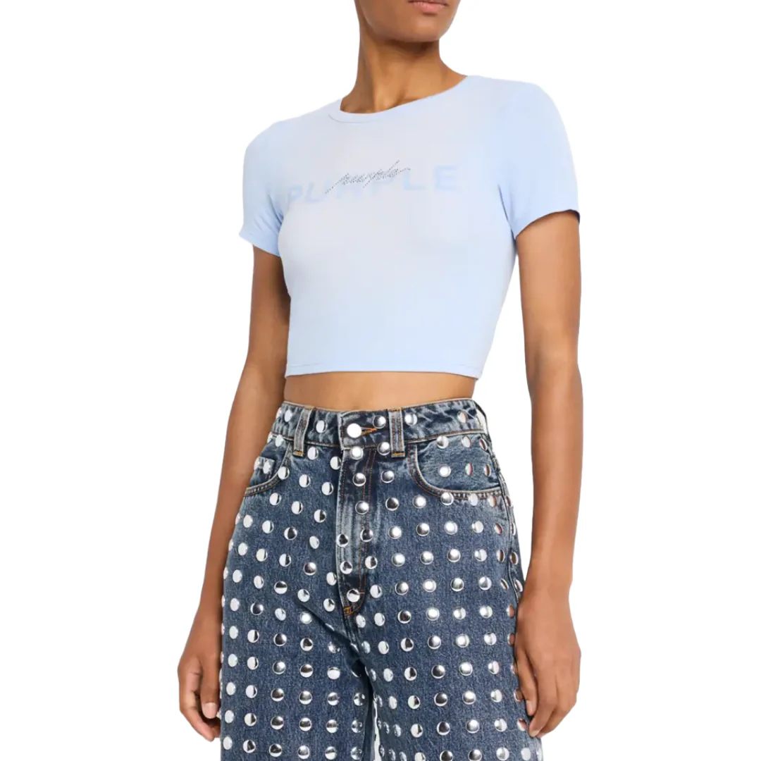 RIB BABY TEE BLUE - Image 3