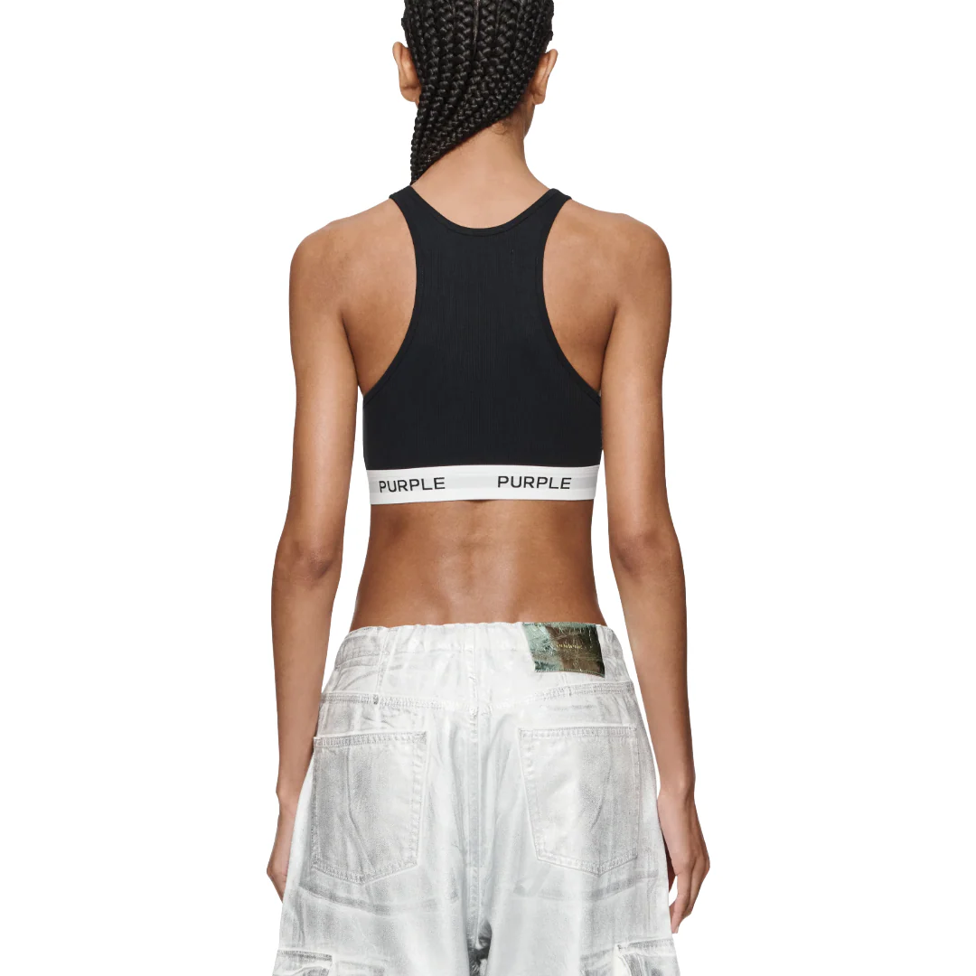 RIB BRALETTE BLACK - Image 3
