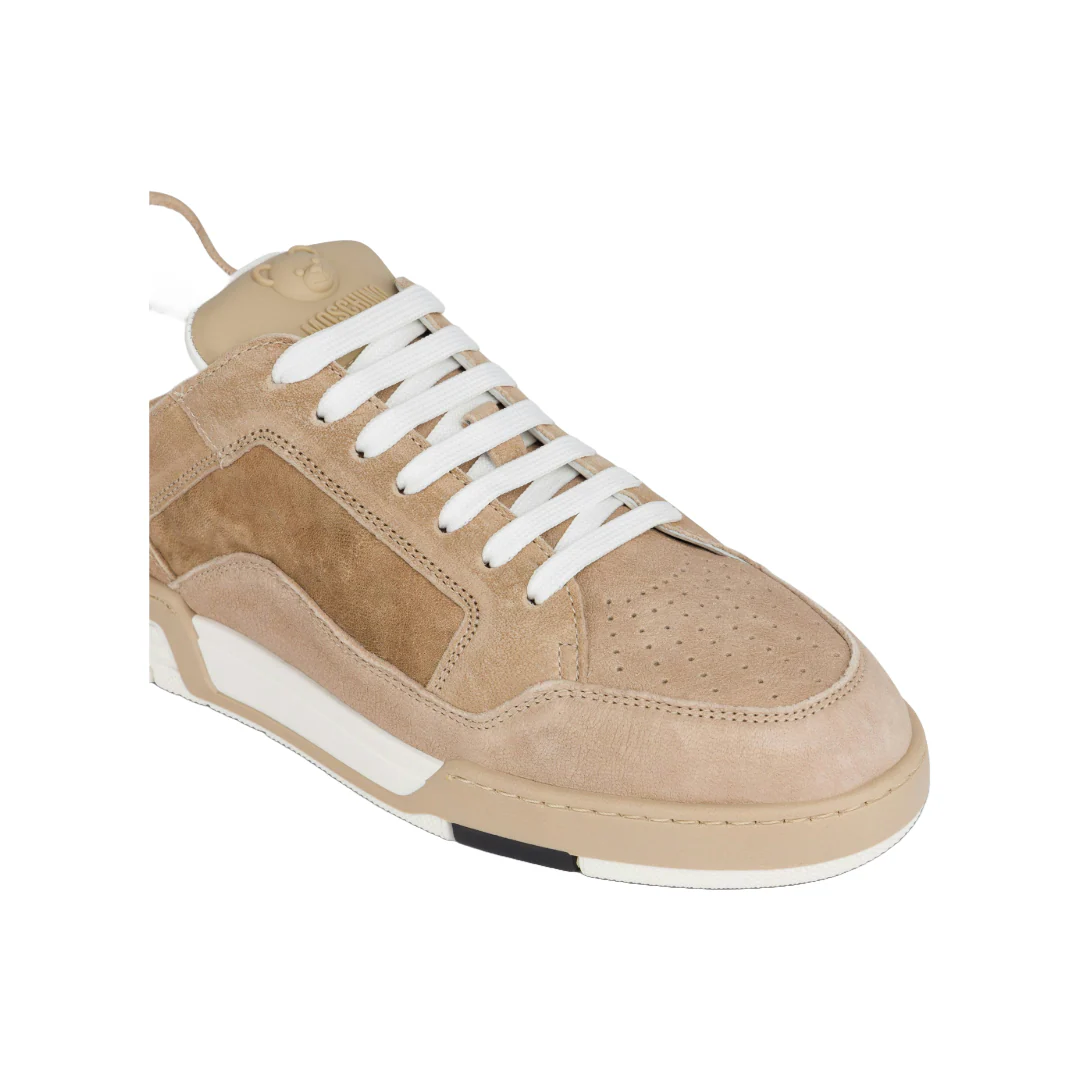 RUBBER TEDDY BEAR NAPPA LEATHER STREETBALL SNEAKERS BEIGE - Image 4