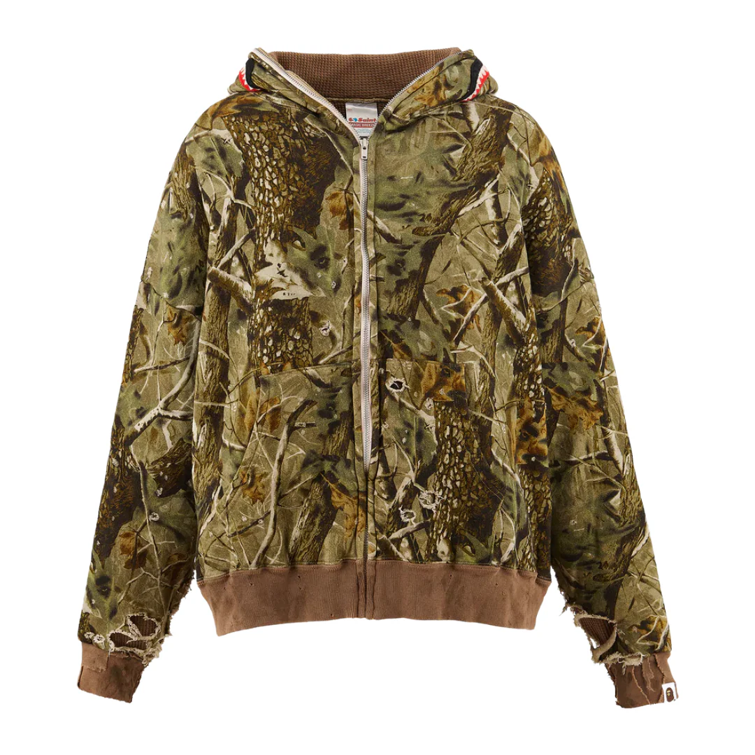 BAPE X SAINT MXXXXXX ZIP HOODIE CAMO - Image 3