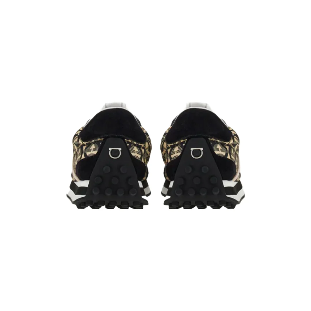SALVATORE FERRAGAMO FERRAGAMO UNISEX SNEAKER BLACK/BEIGE - Image 4