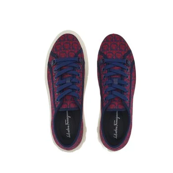 SALVATORE FERRAGAMO GANCINI SNEAKER  MELAGRANA FABRIC DARK BLUE - Image 2