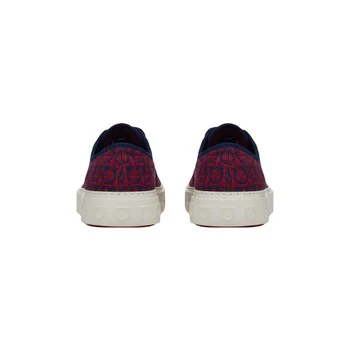 SALVATORE FERRAGAMO GANCINI SNEAKER  MELAGRANA FABRIC DARK BLUE - Image 3